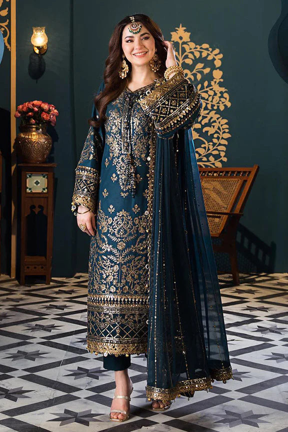 Asim Jofa 3Pcs Embroidered Chiffon Dress | Unstitched