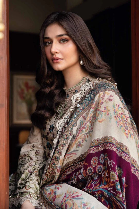 Lawn -3PC Embroidered Shirt with Digital Printed Jacquard Dupatta- 5160