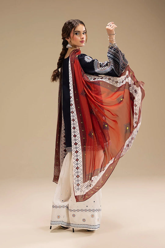 JAZMIN - UNSTITCHED 3PC DHANAK EMBROIDERED SUIT V241