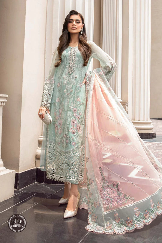 3PC Organza Heavy Embroidered Shirt With Embroidered Organza Dupatta VL906