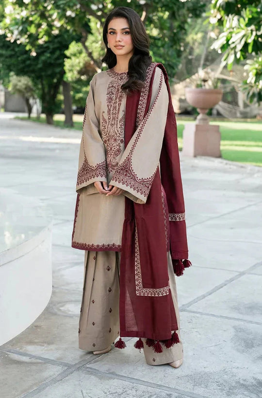 Baroque - 3PC Lawn Embroidered Suit - VL912