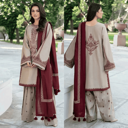 Baroque - 3PC Lawn Embroidered Suit - VL912