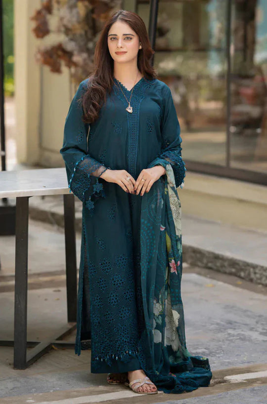 Mushq - 3PC Lawn ChickenKari Embroidered Suit - VL1047