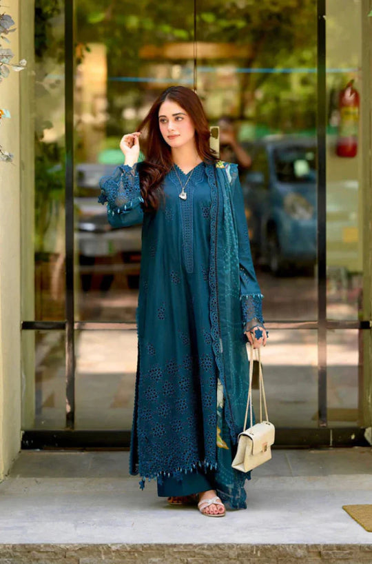 Mushq - 3PC Lawn ChickenKari Embroidered Suit - VL1047